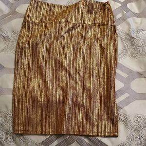 Gold Metallic Skirt Nwot
